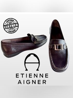 Etienne Aigner Women's Prism Leather Moccasin Loafer (7.5)